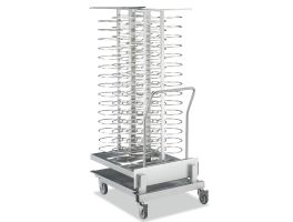 Wagen en uittrekbare lader, voor 92 borden (ø 300 mm) voor oven 20x GN 2/1 (ruimte 75 mm)