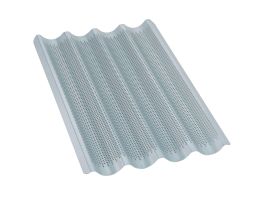 Bakplaat GN 1/1 voor stokbrood, geperforeerd in aluminium