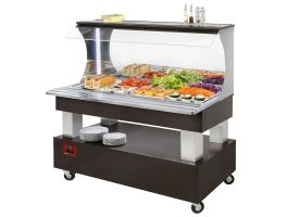 Buffet - Wandsalad bar, gekoeld, 4x GN 1/1-150 (Wengé hout)