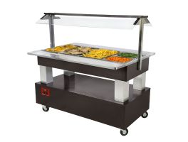 Warm buffet, bain-marie, 4x GN 1/1-150 (wengé hout)