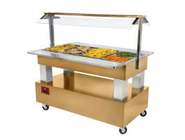 Warm buffet, bain-marie, 4x GN 1/1-150 (Licht eiken hout)