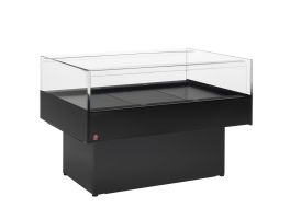 Panoramische gekoelde self-service toonbank - ZWART