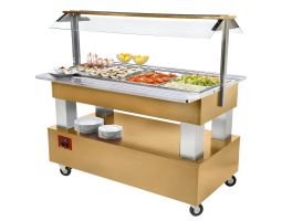 Buffet - Salad bar, gekoeld, 4x GN 1/1-150 (Licht eiken hout)