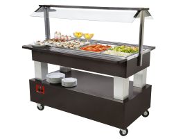 Buffet - Salad bar, gekoeld, 4x GN 1/1-150 (Wengé hout)