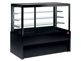 Panoramische gekoelde uitstaltoonbank, geventileerd, 4 niveaus, zonder reserve - ZWART