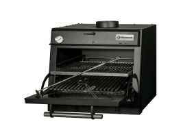 Houtskooloven-BBQ, GN 1/1 (60 Kg/h)/Zwart