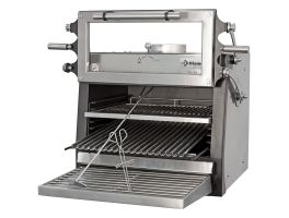 Houtskooloven-BBQ, GN 1/1 (60 Kg/h)/ - Hefbare deur/Roestvrij staal