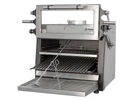 Houtskooloven-BBQ, GN 1/1 (60 Kg/h)/ - Hefbare deur/Roestvrij staal