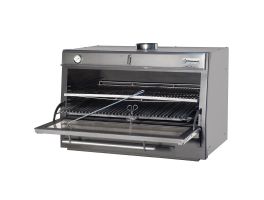Houtskooloven-BBQ, GN 2/1 + GN1/1 (150 Kg/h)/Roestvrij staal