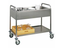 Dresseerwagen in R.V.S., 3x GN 1/1, ondertablet