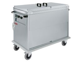 Bain-marie-wagen 2x GN 1/1, 2 T°, deksels, kast met draaideur