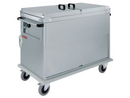 Bain-marie-wagen 3x GN 1/1, 1 T°, met deksels, kast met draaideur