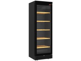 Geventileerde wijnkast vitrine, 382 liter - 5 niveaus - zonder frame - ZWART