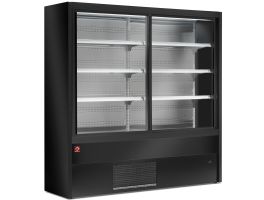 Gekoeld wandmeubel, geventileerd met glazen schuifdeuren - ZWART