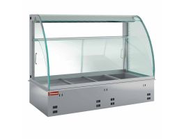 Warme uitstalvitrine, geventileerd en met bevochtiger 2x GN 1/1