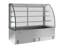 Kuipelement en gesloten uitstalvitrine 3 niveau's, gekoeld, geventileerd, 2x GN 1/1 (zonder waterdicht eenheid)