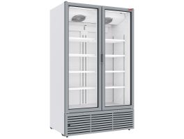 Positieve gekoelde vitrine 1142 liter, 2 draaideuren - WIT