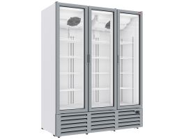 Positieve gekoelde vitrine 1455 liter, 3 draaideuren - WIT