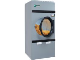 Roterende gasdroogmachine , capaciteit 14 kg, met afwisselende rotatie.