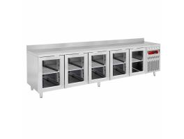 Koeltafel - geventileerde backed 5 glazen deuren GN 1/1, 700 liter