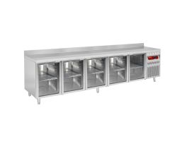 Koeltafel - geventileerde backed 5 glazen deuren GN 1/1, 700 liter