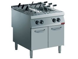 Elektrische pastakoker, 2 kuipen GN 1/1, op meubel (zonder korven)
