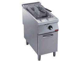 Elektrische friteuse 1 kuip "Y" 23 liter, buitenkant branders, op meubel