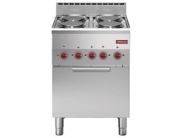 Fornuis 4 kookplaten en elektrische convectie-oven GN 2/3