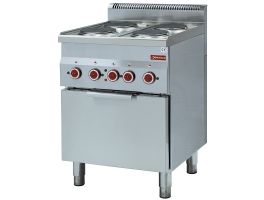 Fornuis 4 kookplaten en elektrische convectie-oven GN 2/3