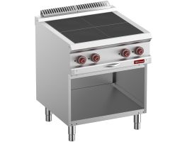 Elektrisch fornuis 4 verlaagde platen, op open kast.