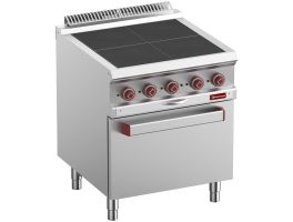 Elektrisch fornuis 4 verlaagde platen, op oven GN 2/1
