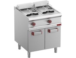 Elektrische friteuse 2 kuipen 13 liter op kast