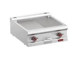 Elektrische bakplaat met 1/2 vlakke 1/2 geribde plaat, module 1/1  -Top-