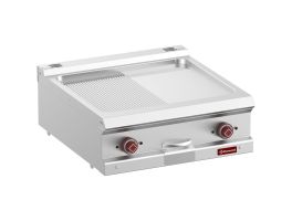 Elek. bakplaat, 1/2 vlakke 1/2 geribde, hard verchr., module 1/1  -Top-