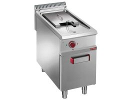 Elektrische friteuse met 1 kuip van 18 liter op gesloten kast