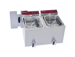 Elektrische friteuse tafelmodel 2x 8 liter + aftapkraan