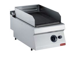 Gas lavasteengrill, rooster in gietijzer 1/2 mod. -TOP-