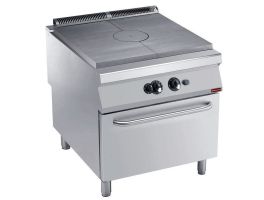 Fornuis met gasdoorkookplaat op gasoven