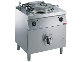 Gas kookketel 150 liter, indirecte verwarming, op meubel
