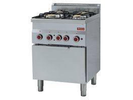 Gasfornuis 4 branders en elektrische convectie-oven GN 2/3