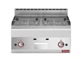 Lavasteengrill op gas met bakrooster in gietijzer -Top-
