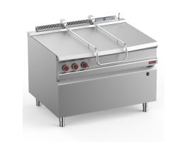 Kantelbare gasbraadpan, R.V.S. kuip 120 liter op meubel
