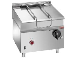 Kantelbare gasbraadpan, R.V.S. kuip 80 liter op meubel