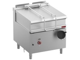 Kantelbare gasbraadpan, R.V.S. kuip 80 liter op meubel