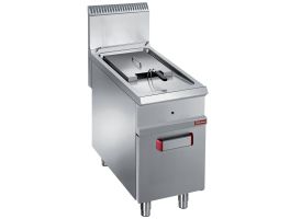 Gasfriteuse 1 kuip van 18 liter (18 kW) op gesloten kast met draaideur