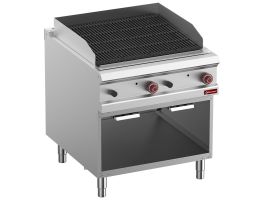 Gaslavasteengrill, module 1/1, 2-zijdige gietijzeren rooster, open kast