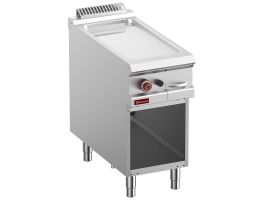Vlakke  gasbakplaat verchroomd, module 1/2, op open kast