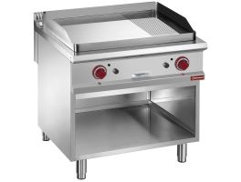 Gas bakplaat 2/3 vlak, 1/3 geribd, module 1/1, op open kast