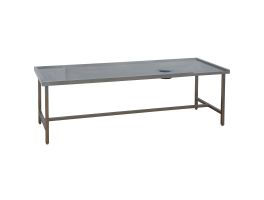 Sorteertafel (links) met afvalopening
