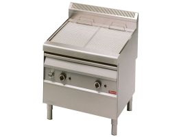 Gasstoom-grill met bakrooster in "O"-vorm, op meubel